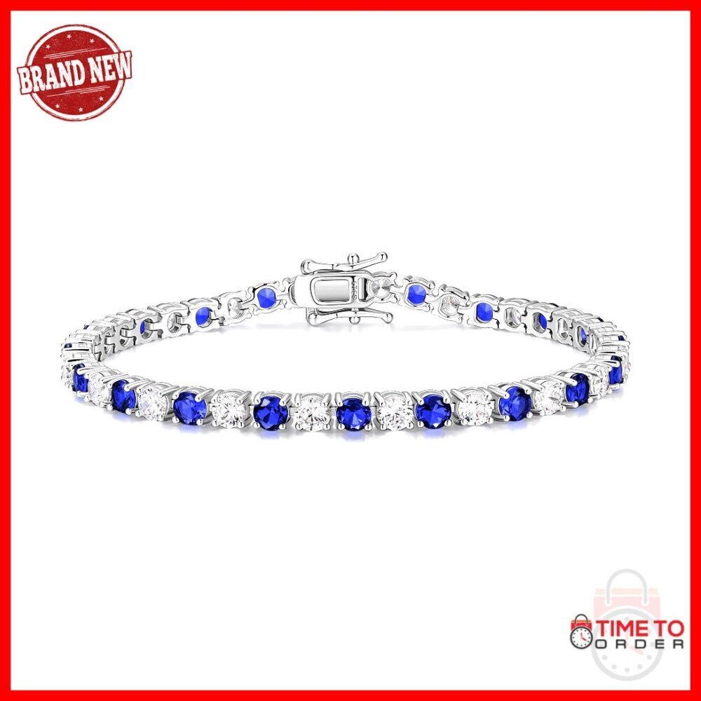 Sterling Silver Tennis Bracelet 7.2 Inch 4mm Width Fine Jewelry Gift